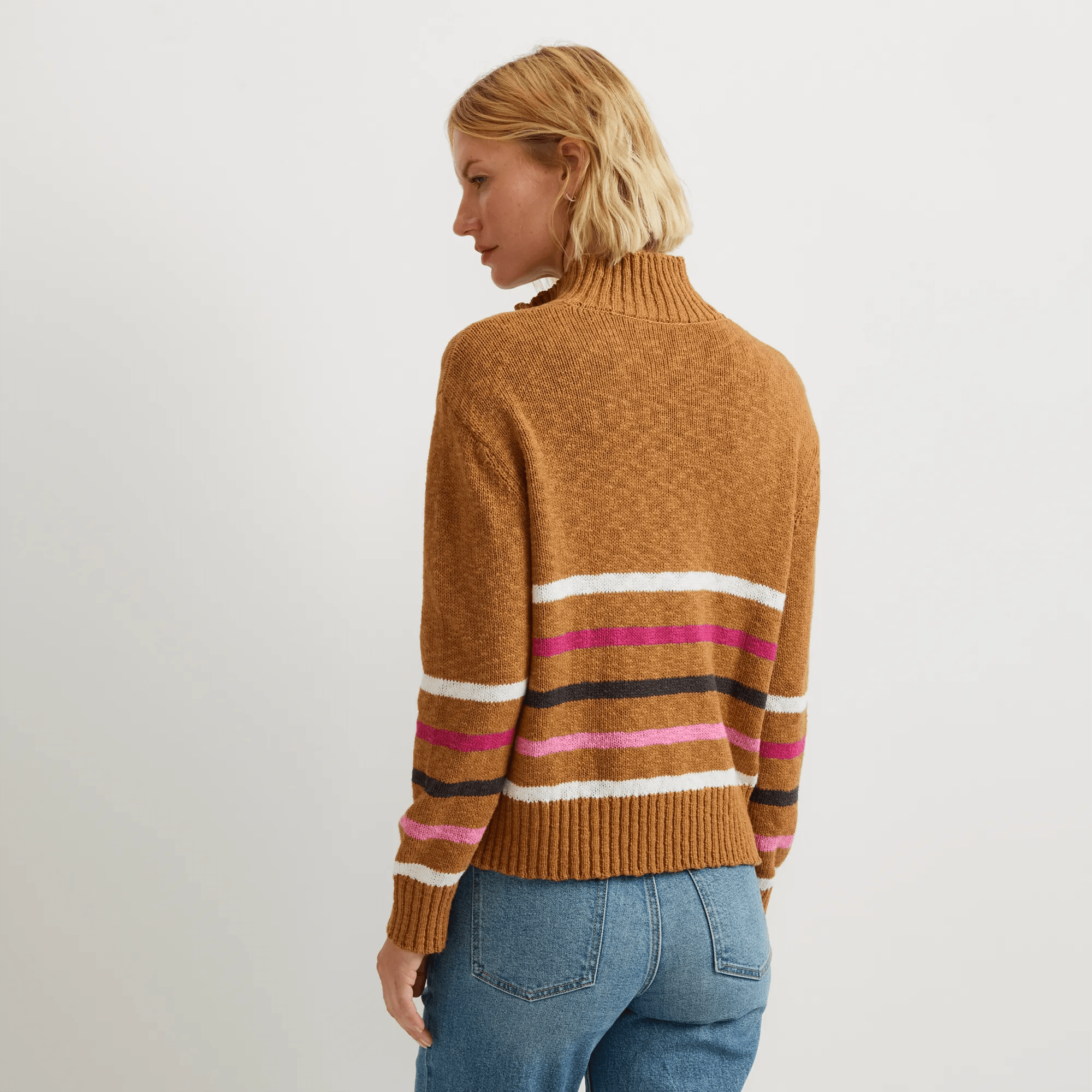 Women's Striped 1/4-Zip Sweater - Image 2