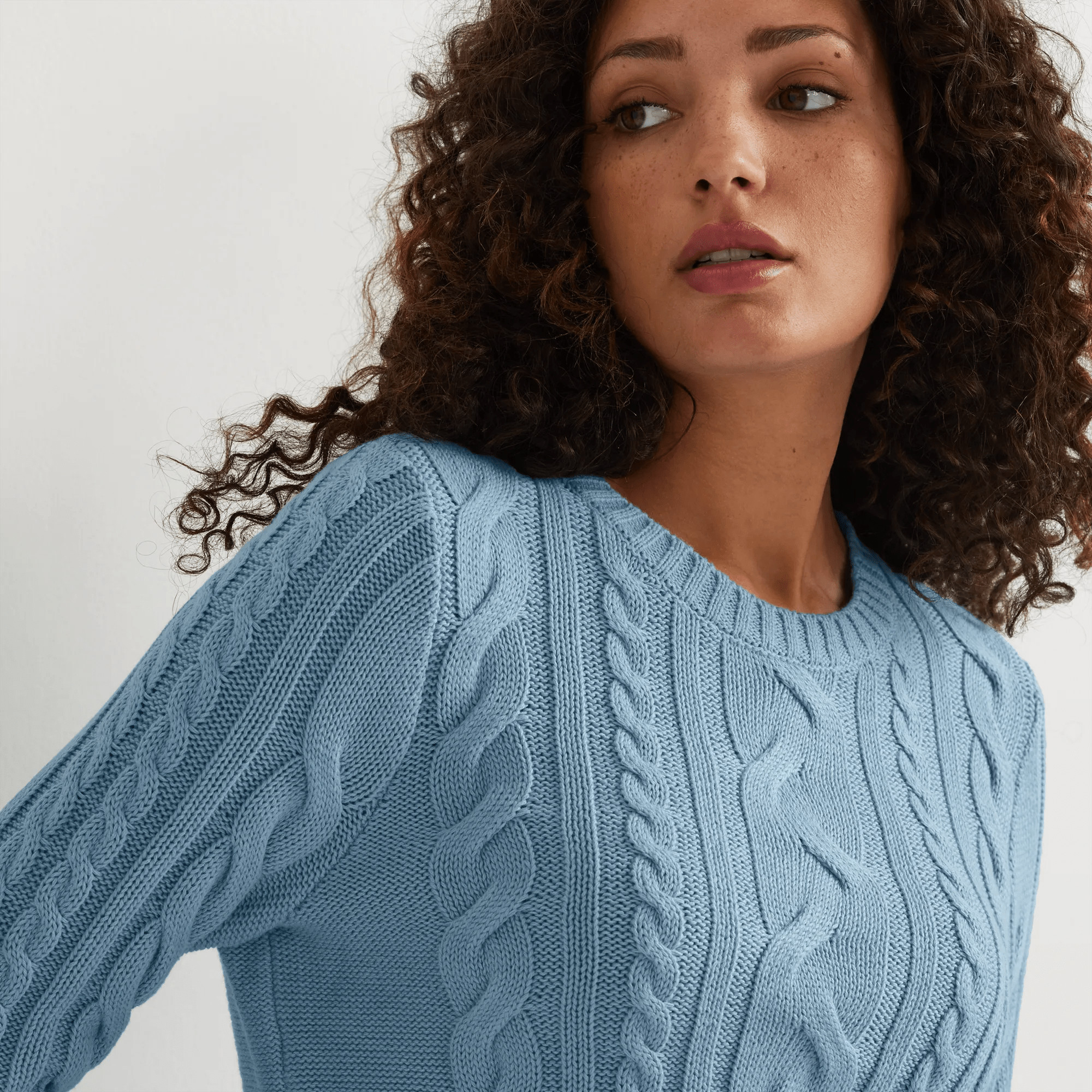 Women's Classic Cable Crew Sweater - Image 3