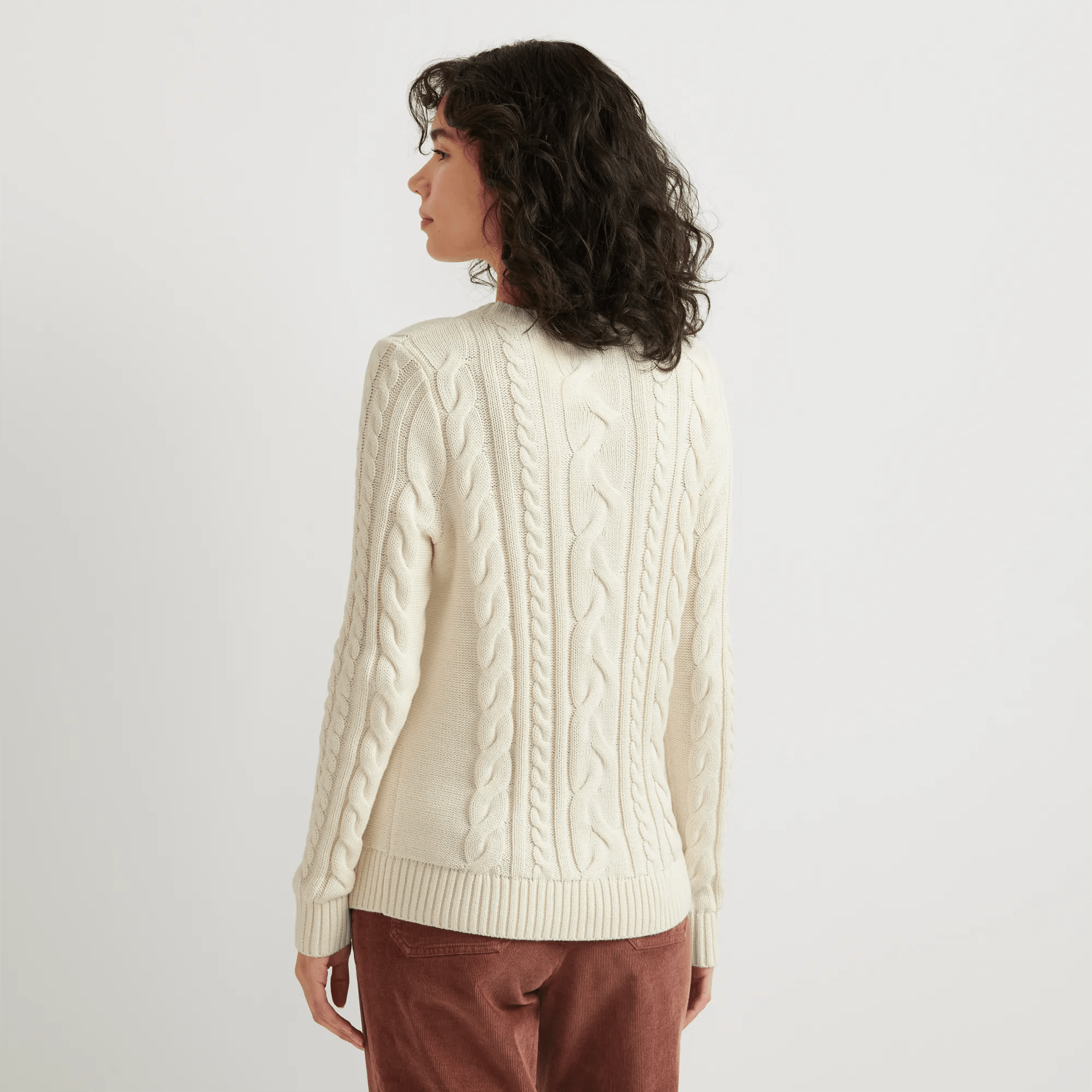Women's Classic Cable Crew Sweater - Image 2