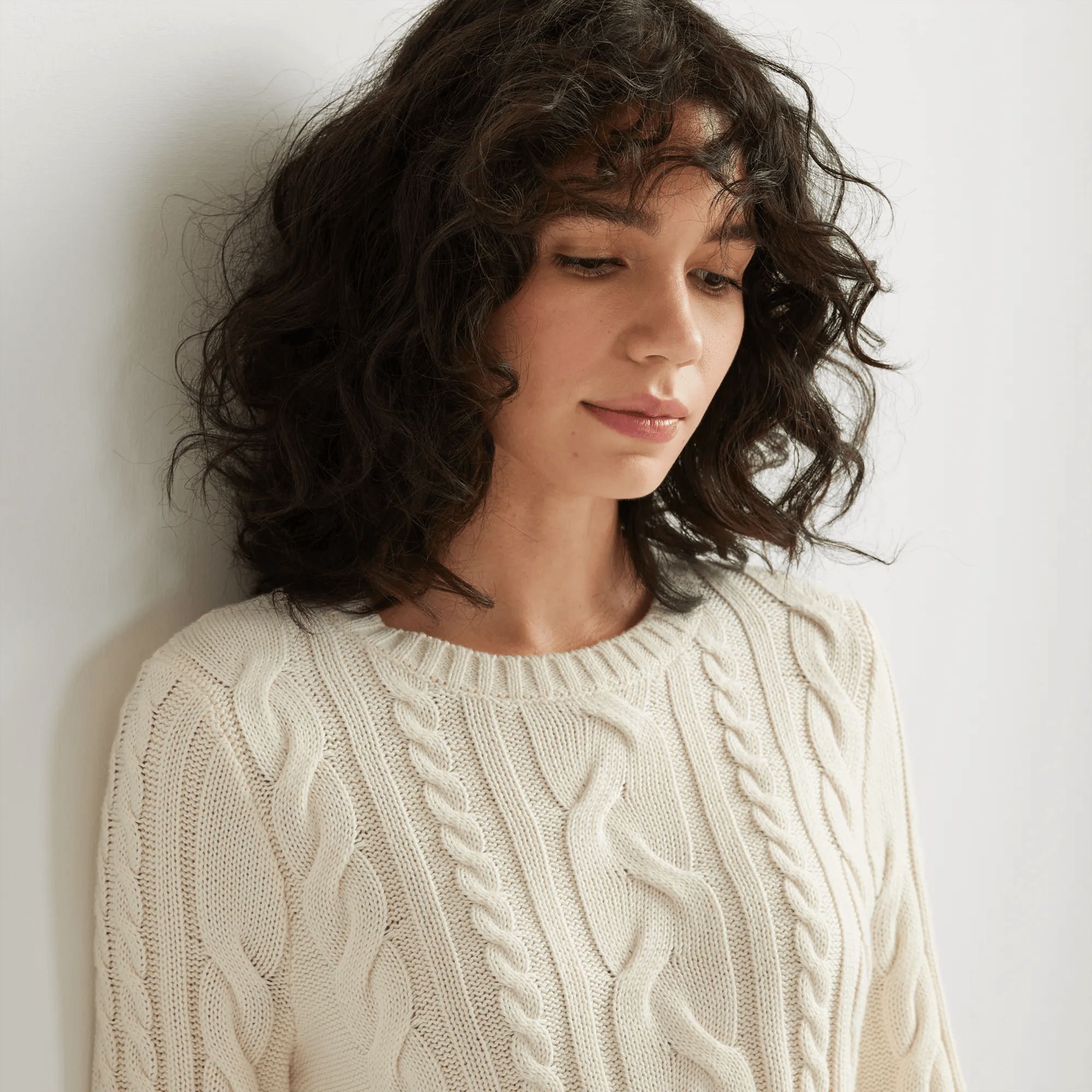 Women's Classic Cable Crew Sweater - Image 3