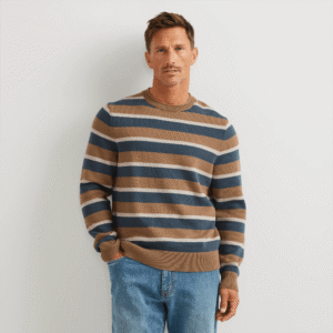 Men's Classic Roll Neck Sweater - Stripe