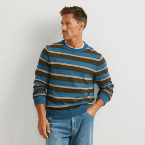 Men's Classic Roll Neck Sweater - Stripe