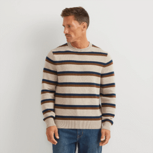 Men's Classic Roll Neck Sweater - Stripe