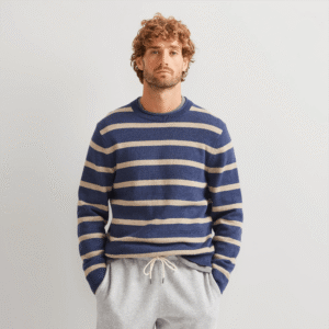 Men's Signature Roll Neck Sweater - Stripe