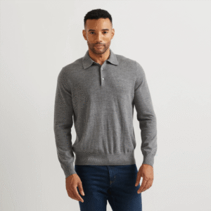 Men's Signature Merino Wool Polo Sweater