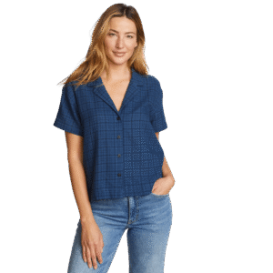 Women's High Tide Short-Sleeve Cropped Flannel