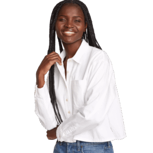 Women's Everyday Cotton Cropped Long-Sleeve Shirt