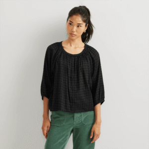 Women's Meadow Texture Quarter-Sleeve Top - Solid