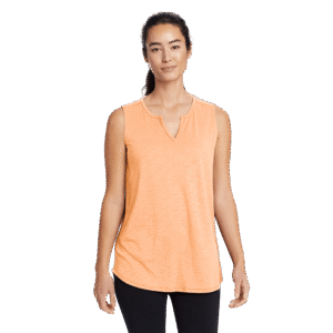 Women's Gate Check Sleeveless Split-Neck Tunic