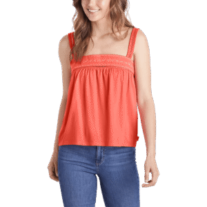 Women's Gate Check Embroidered Square-Neck Tank Top