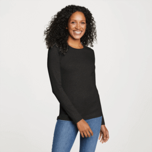 Women's Essentials Ribbed Crew Long-Sleeve Shirt