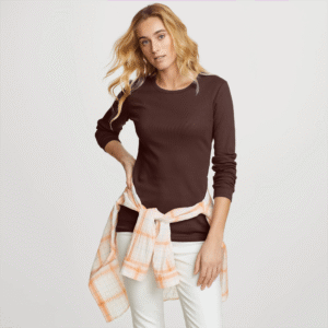 Women's Essentials Ribbed Crew Long-Sleeve Shirt