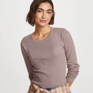 Women's Essentials Ribbed Crew Long-Sleeve Shirt