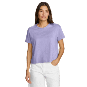 Women's Jacquard Ripple Short-Sleeve Crew