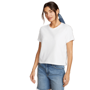Women's Jacquard Ripple Short-Sleeve Crew