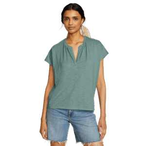 Women's Sunny Slub-Texture Notch Neck Top