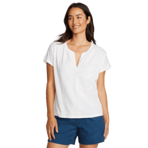 Women's Sunny Slub-Texture Notch Neck Top