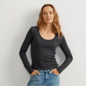 Women's Perfect Pointelle Long-Sleeve Shirt