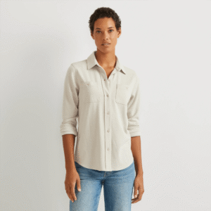 Women's Soft Knit Button-Down Shirt