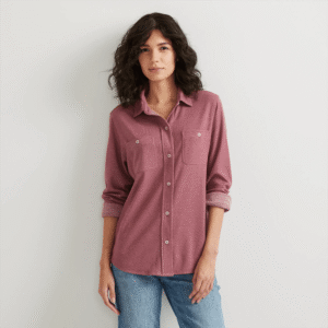 Women's Soft Knit Button-Down Shirt