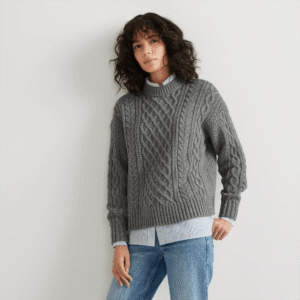 Women's Premium Heritage Cable Crew Sweater