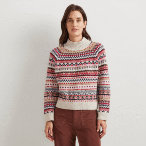Women's Warm Tidings Mock Neck Sweater - Fair Isle Pattern