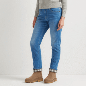 Women's Boyfriend Flannel-Lined Straight Leg Jeans