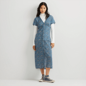 Women's Button Front Midi Dress
