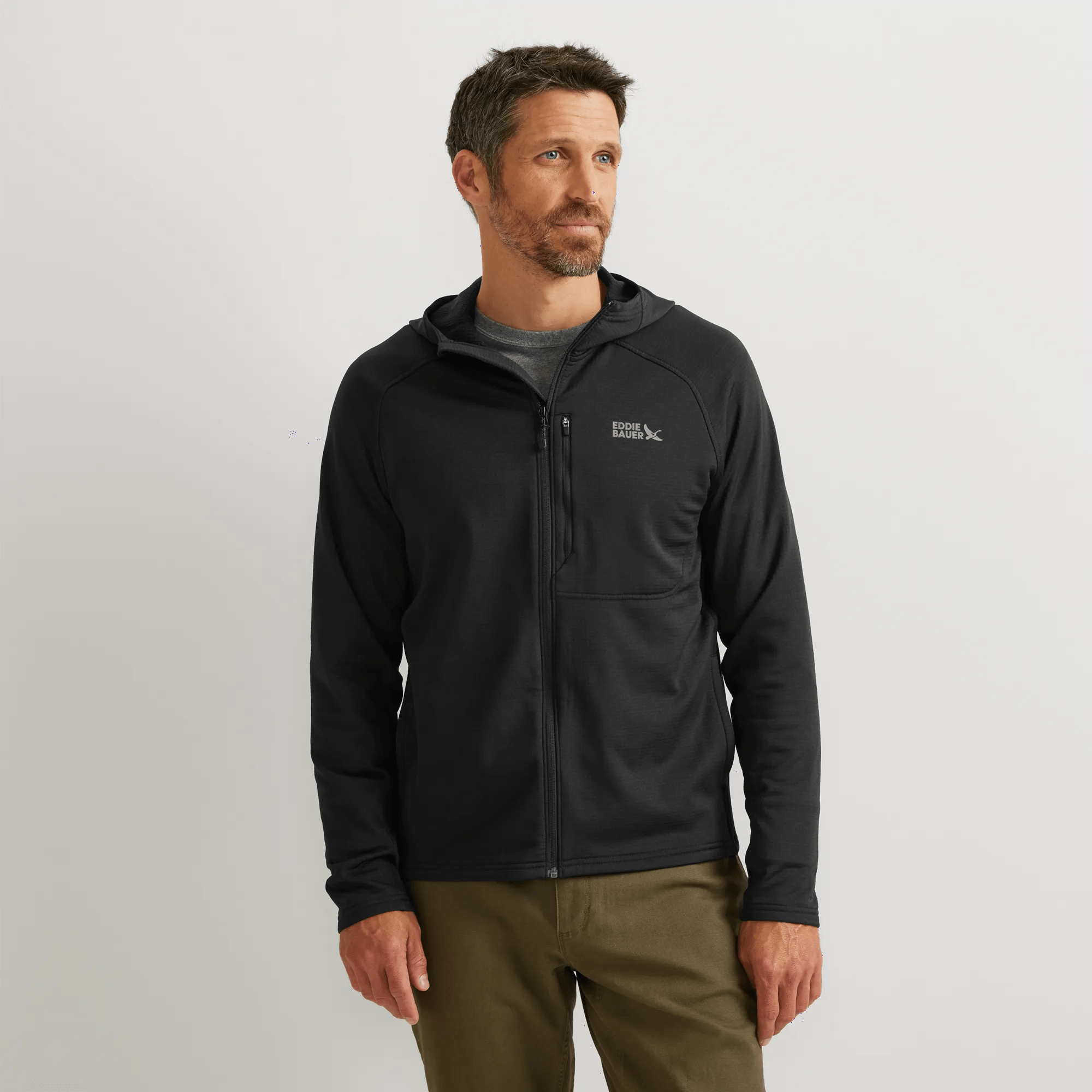 Men's High Route Grid Fleece-Lined Full-Zip Hoodie
