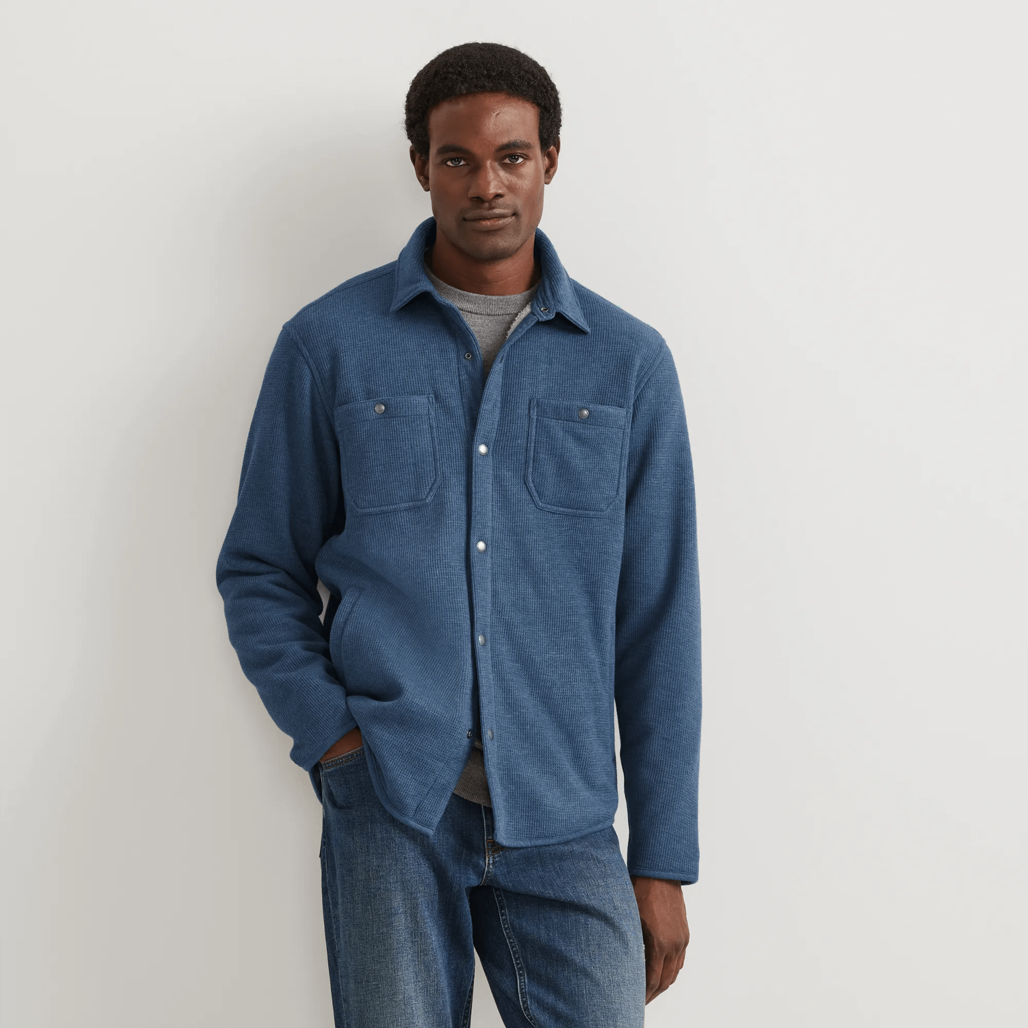 Men's Faux Shearling-Lined Thermal Shirt