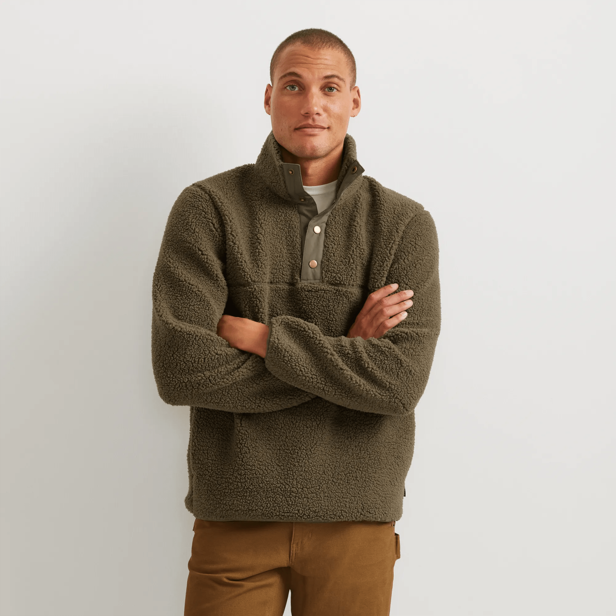 Men's Chill Out Fleece Snap Moc Pullover