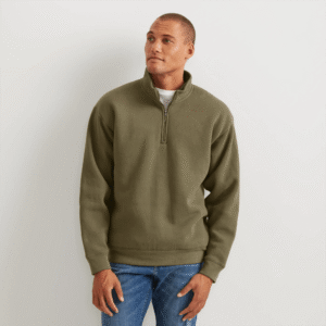Men's Vintage Soft Faux Shearling-Lined 1/4-Zip Sweatshirt