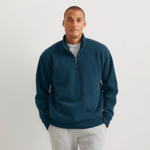 Men's Vintage Soft Faux Shearling-Lined 1/4-Zip Sweatshirt